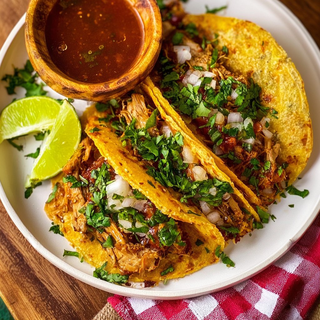 Crockpot Chicken Thigh Birria Tacos