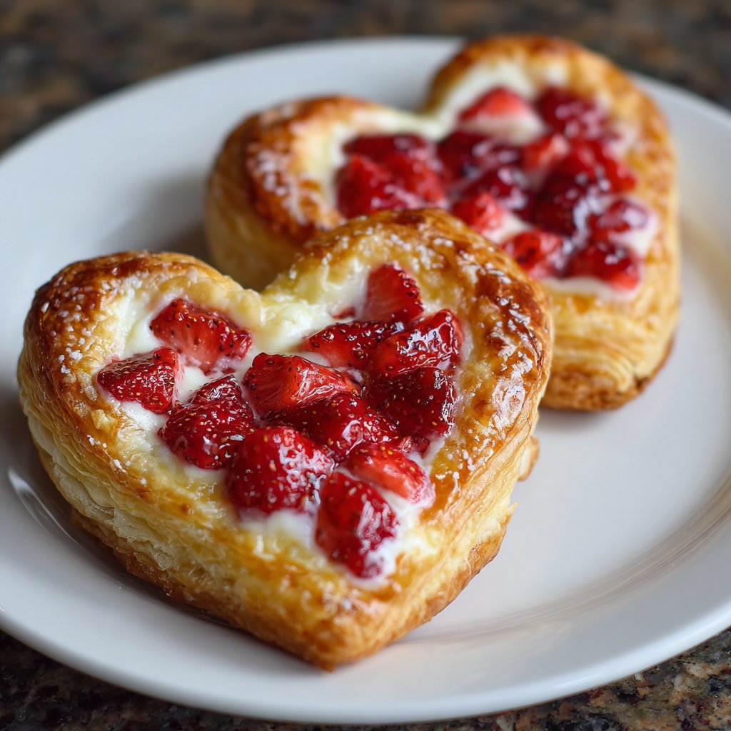 Strawberry Cream Cheese Heart Danishes