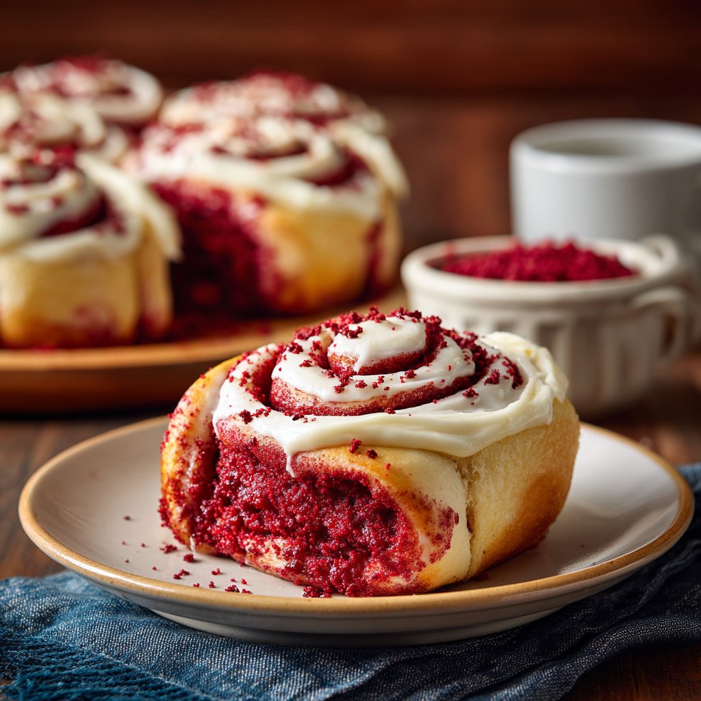 Heavenly Red Velvet Cinnamon Rolls