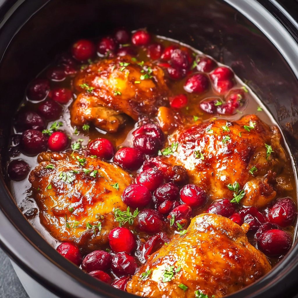 Crockpot Cranberry Chicken Thighs