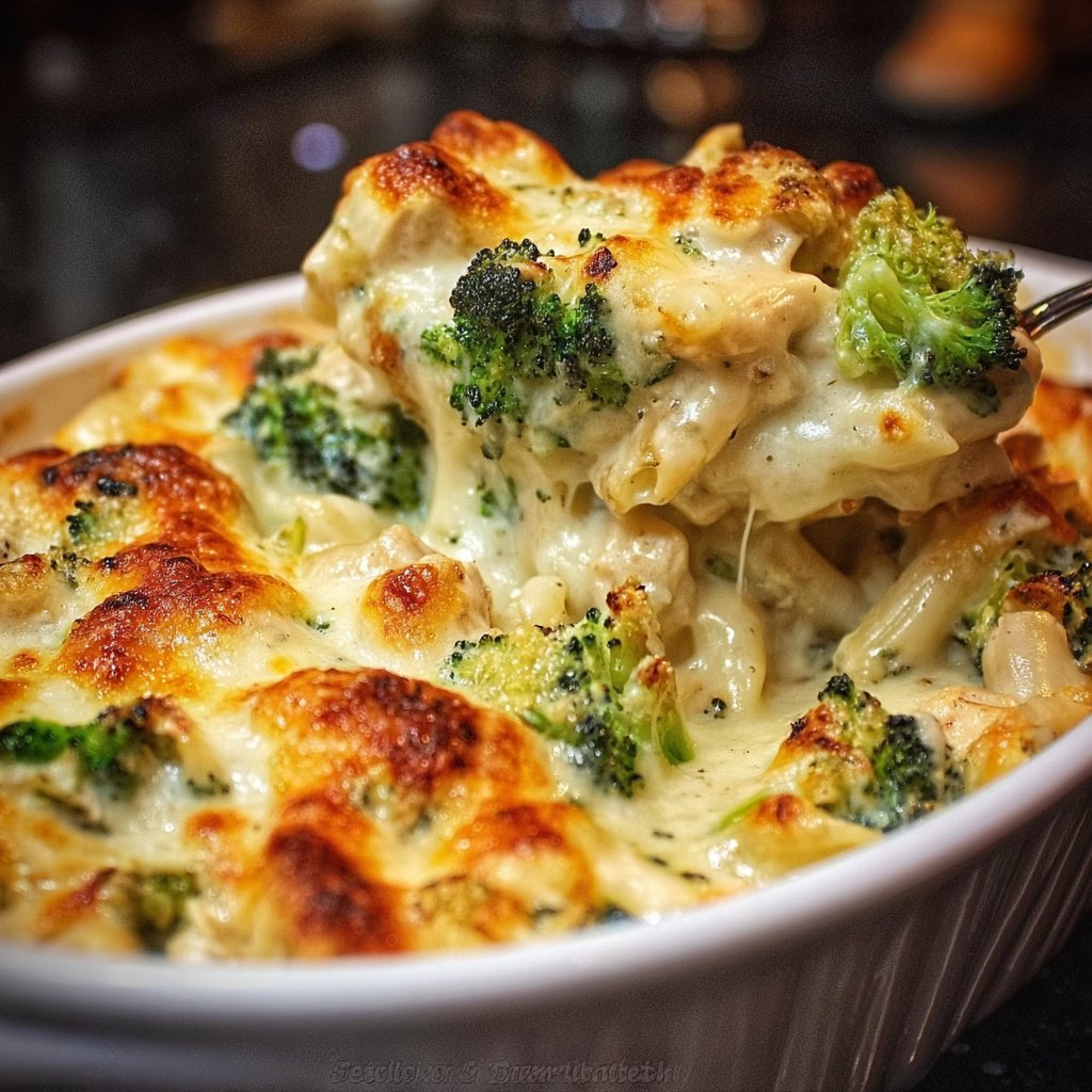 Chicken and Broccoli Alfredo Bake