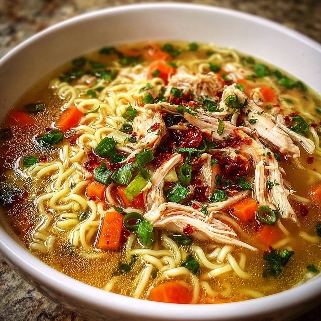 Classic Ginger Garlic Chicken Noodle Soup