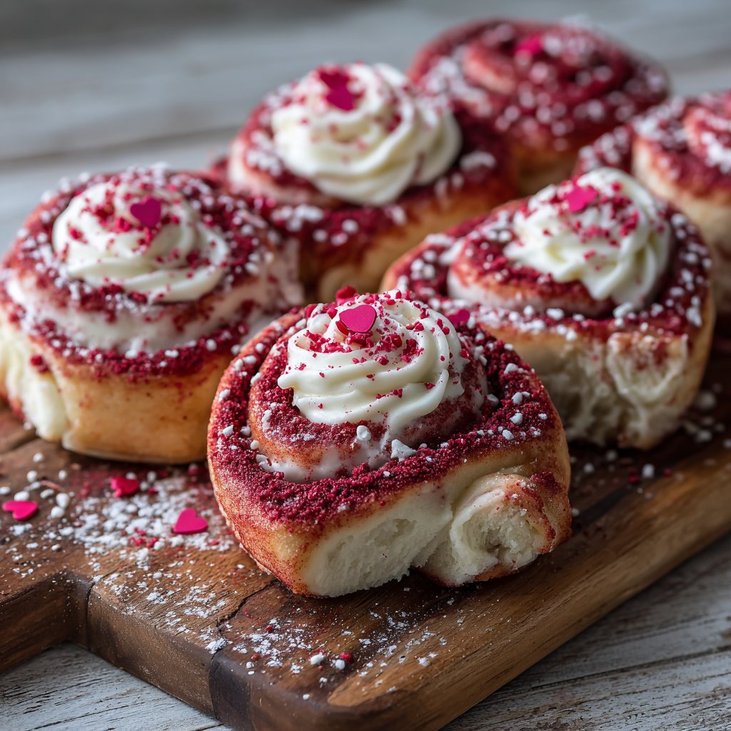 Red Velvet Valentine's Day Cinnamon Rolls