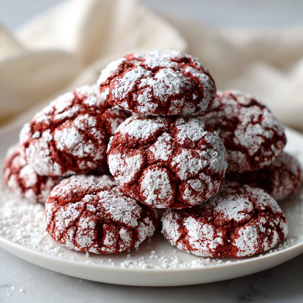 Red Velvet Crinkle Cookies