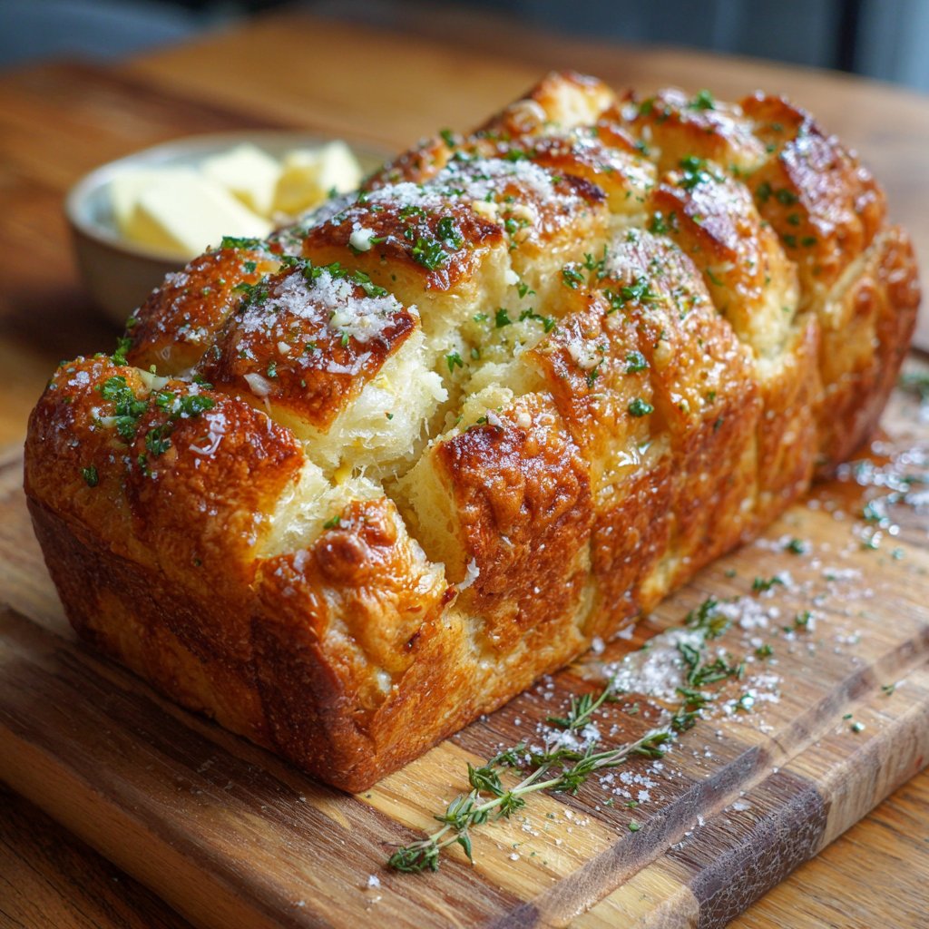Sourdough Discard Garlic Pull Apart Bread