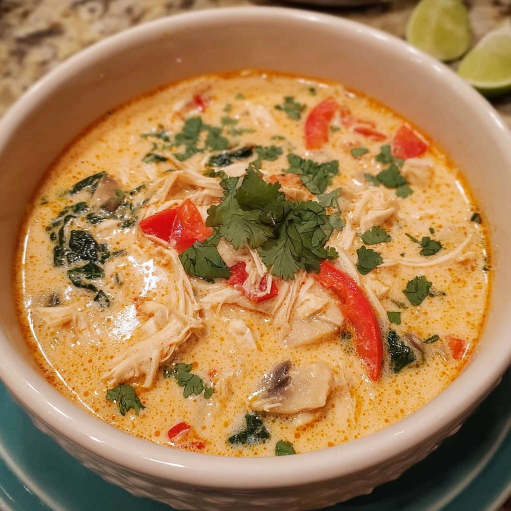 Crockpot Thai Coconut Chicken Soup