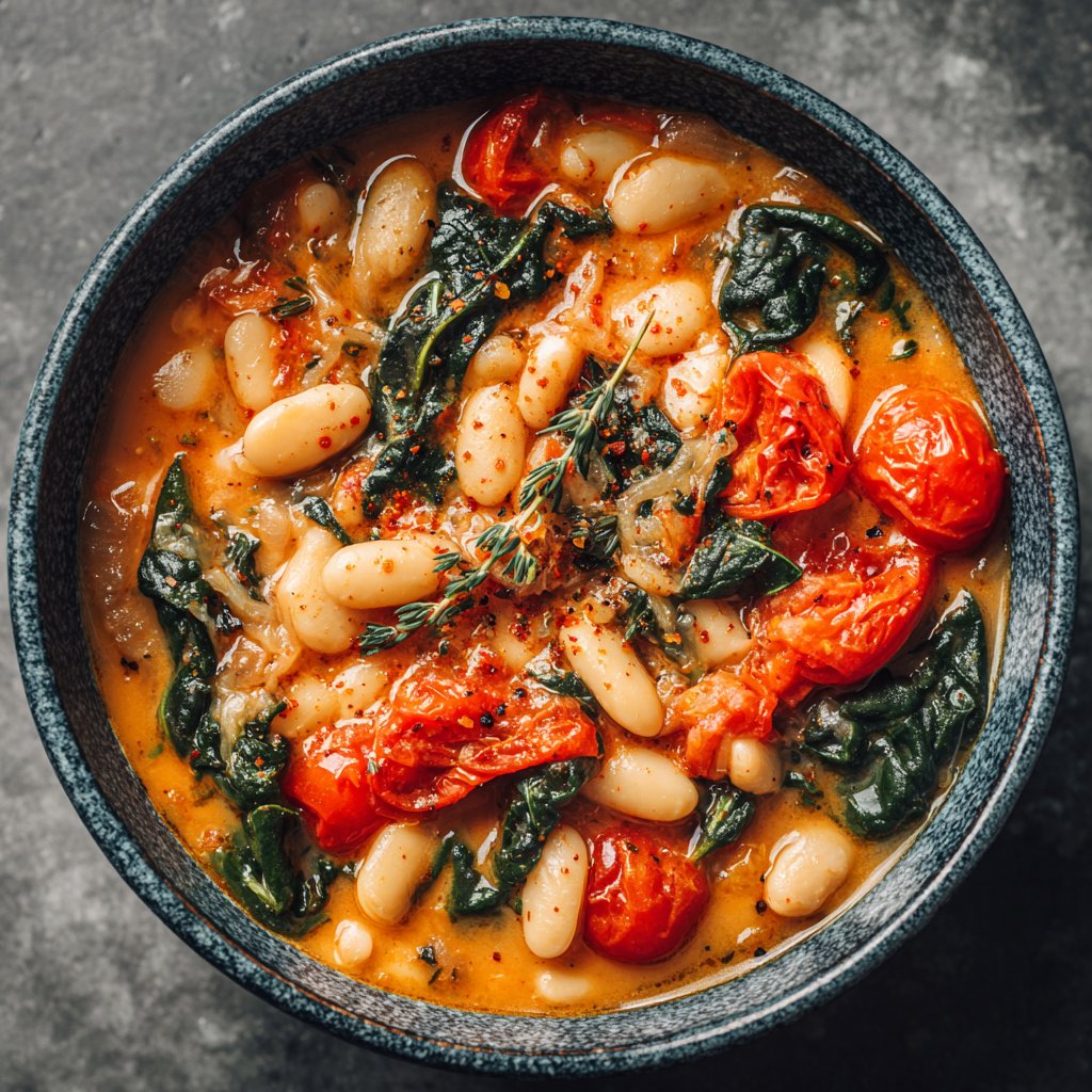 Creamy Vegan Tomato White Bean Stew