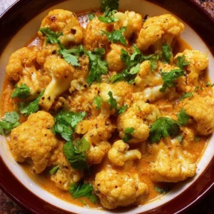 Delicious Butter Cauliflower dish plated with fresh herbs and spices.