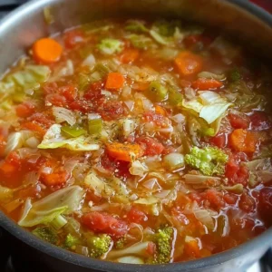 Delicious Cabbage Fat Burning Soup in a bowl