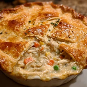Homemade Chicken Pot Pie with flaky crust and creamy filling
