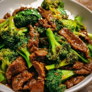 Delicious plate of Chinese beef and broccoli stir-fry ready to serve.