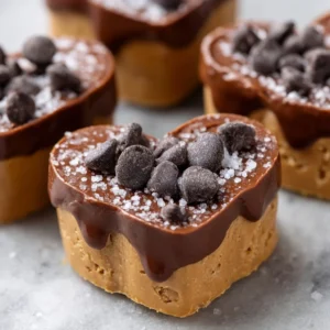 Heart-shaped chocolate peanut butter desserts for a delightful treat