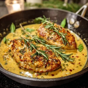Delicious Honey Garlic Chicken served with a creamy sauce