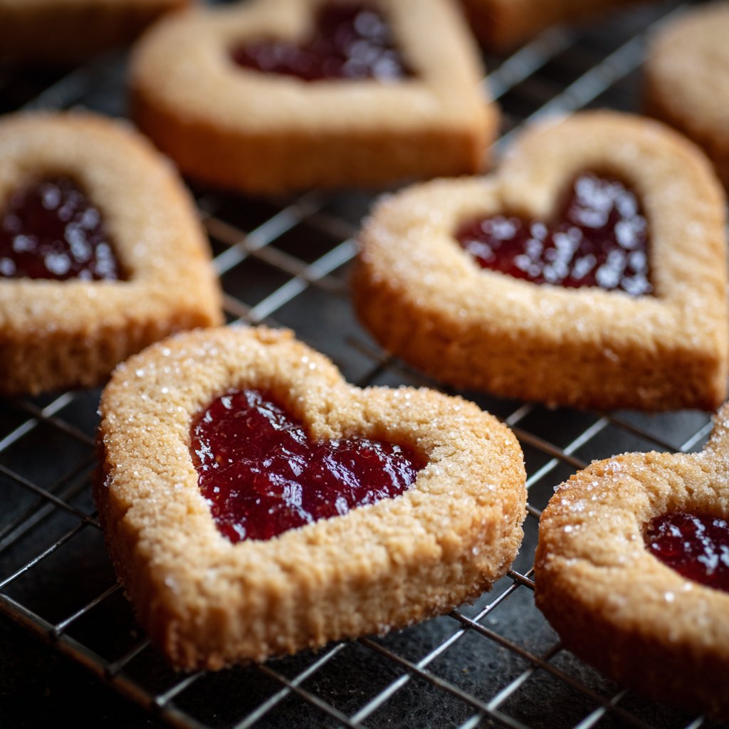 Heart Shaped Jam Cookies Recipe