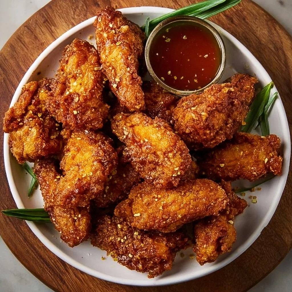 Delicious jackfruit wings served with dipping sauce on a plate