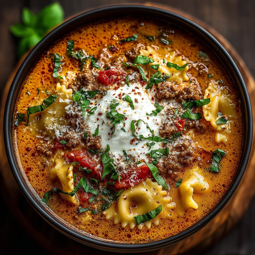 Easy Creamy Lasagna Soup