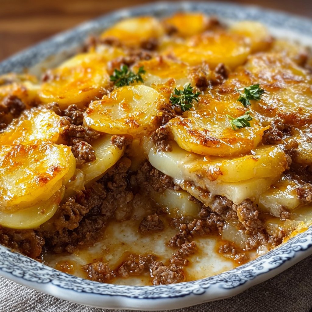 Creamy Cheesy Potato Beef Casserole