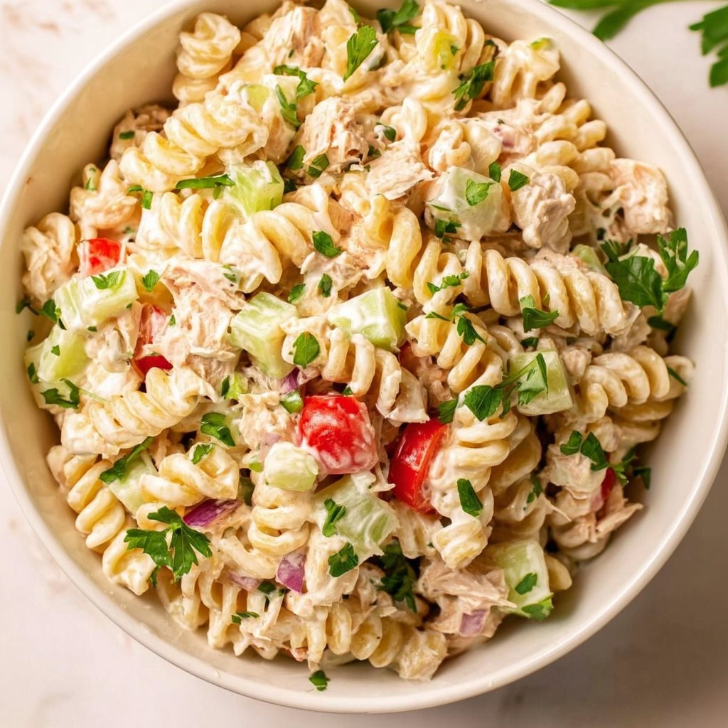 High Protein Tuna Pasta Salad