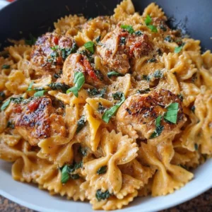 Delicious Marry Me Chicken Pasta served in a bowl with fresh herbs