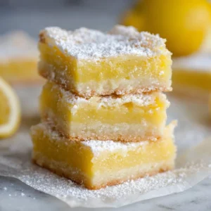 Delicious homemade Meyer lemon bars with a bright yellow filling and powdered sugar topping
