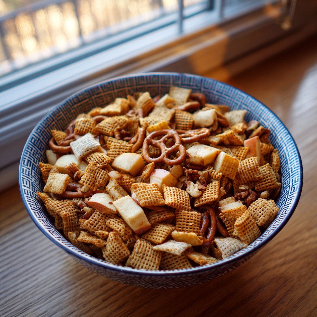 Slow Cooker Caramel Apple Pie Chex Mix