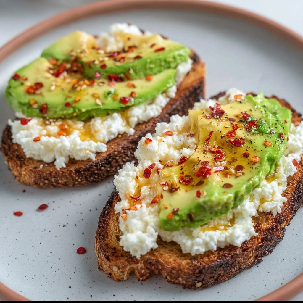 Hot Honey and Avocado Cottage Cheese Toast