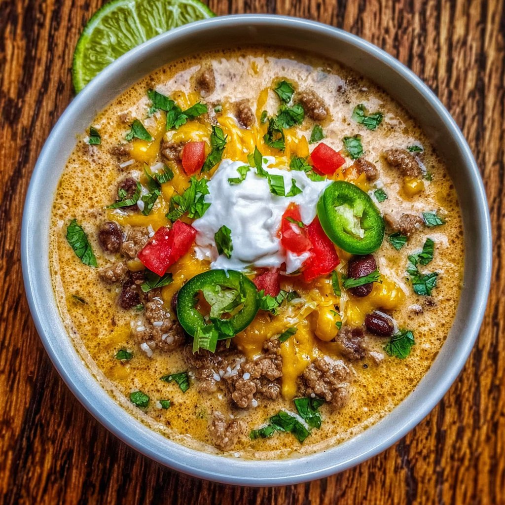 High Protein Creamy Taco Soup That's Perfect for Meal Prep