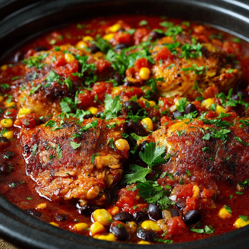 Easy Crockpot Salsa Chicken