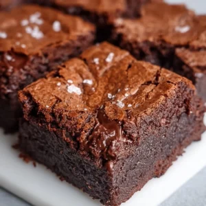 Delicious homemade sourdough discard brownies on a wooden table