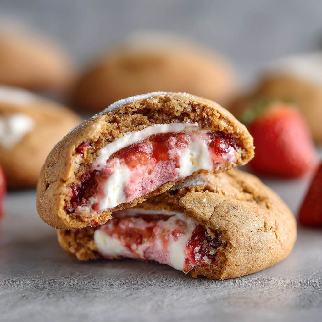 Strawberry Cheesecake Stuffed Cookies