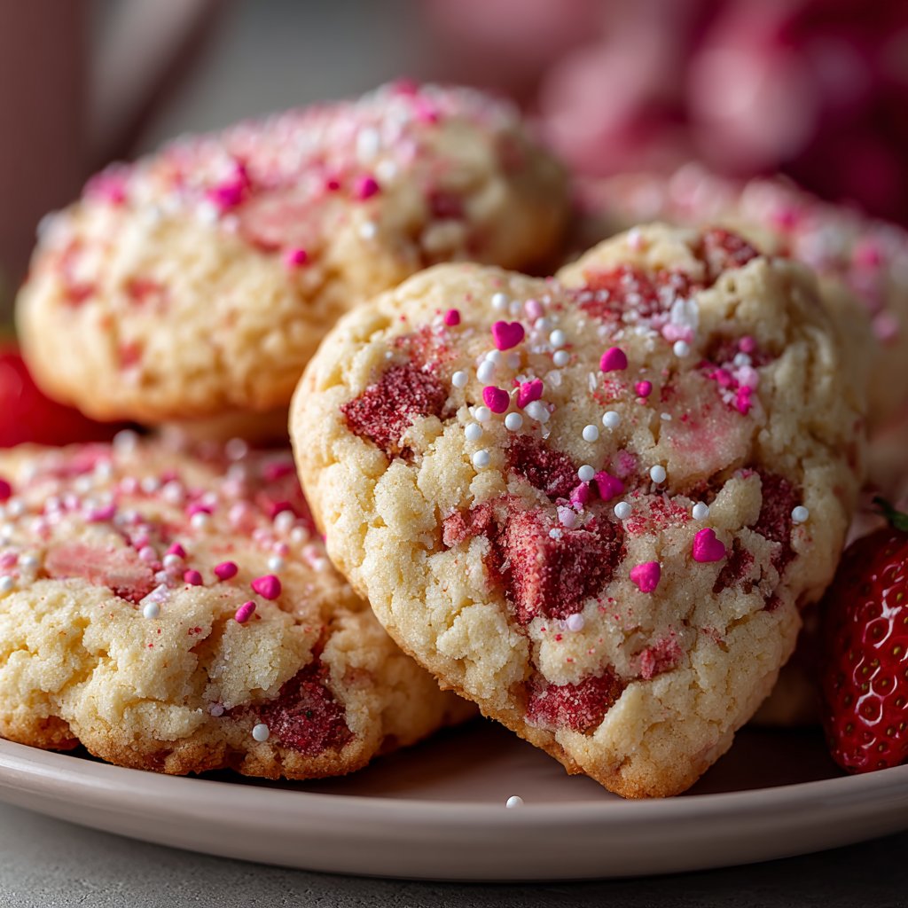 Perfect Valentine Strawberry Cookies