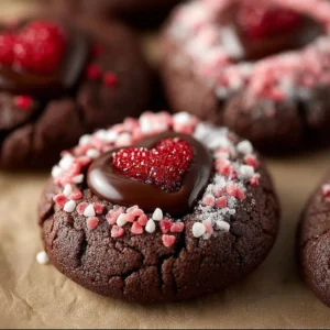 Delicious Valentine ganache cookies decorated for a romantic celebration.