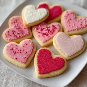 Delicious heart cookies decorated for Valentine's Day