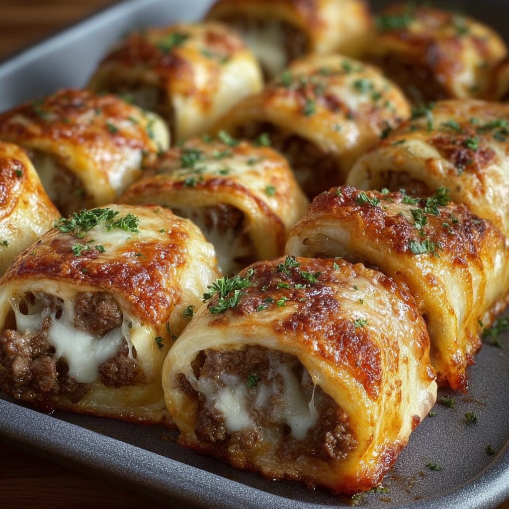 Garlic Butter Cheeseburger Rollups