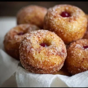 Homemade 2 ingredient donuts ready to be enjoyed