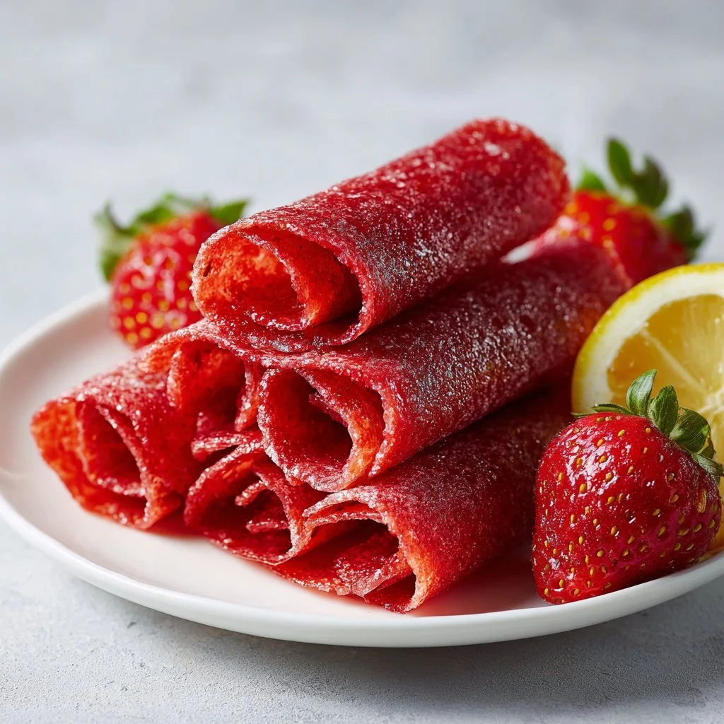 3-Ingredient Homemade Strawberry Fruit Roll-Ups