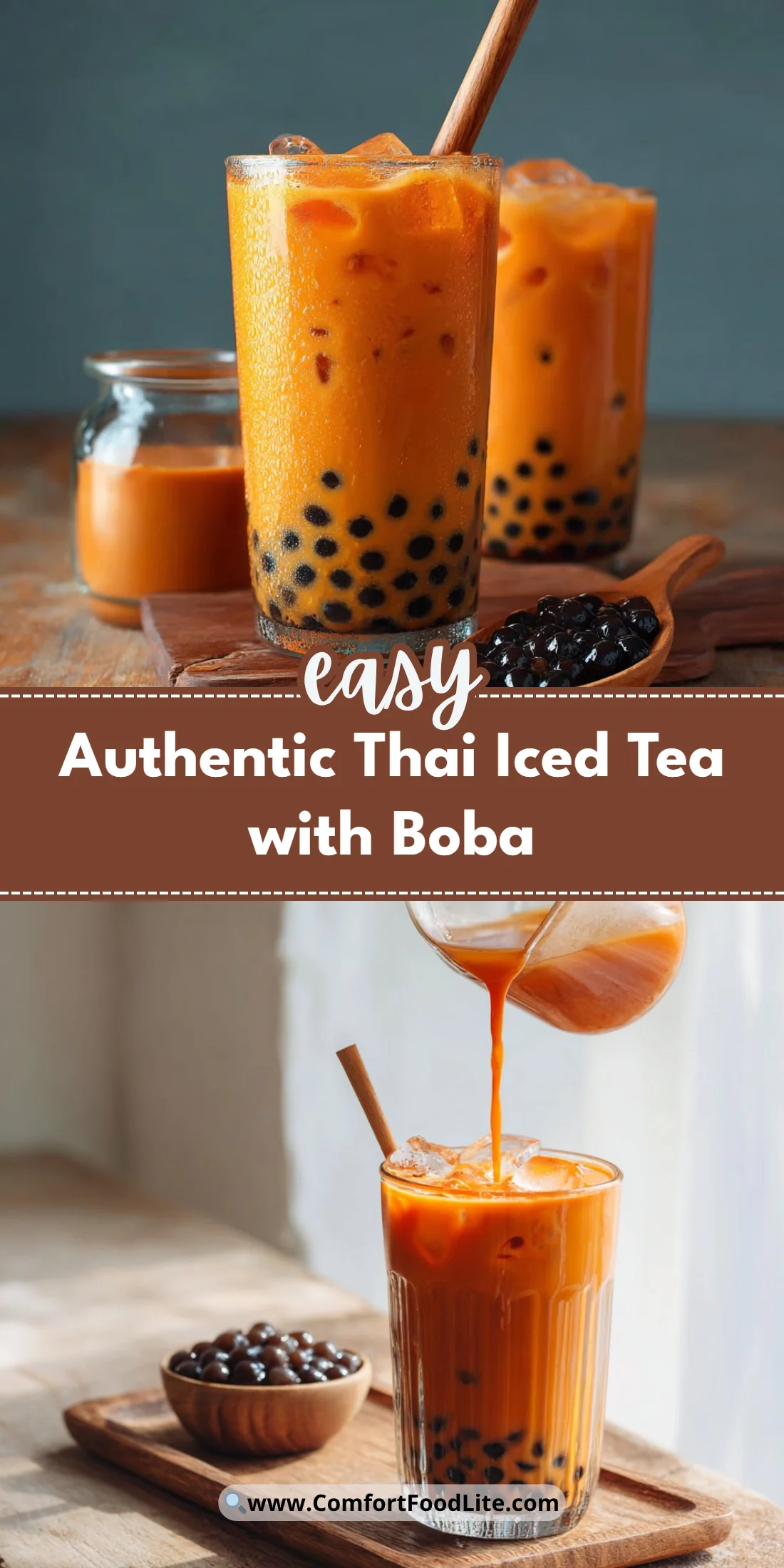Authentic Thai Iced Tea with Boba