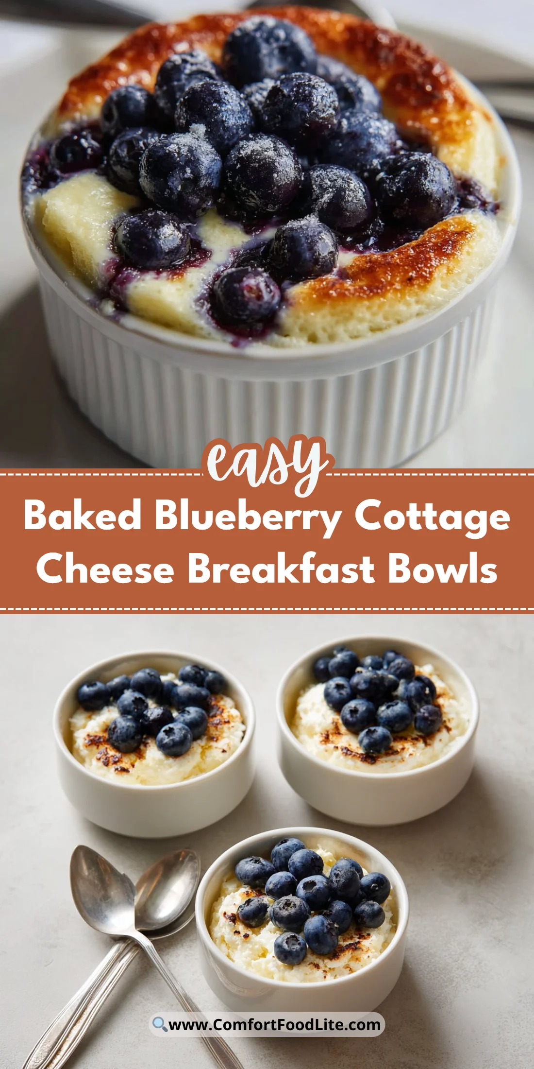 Baked Blueberry Cottage Cheese Breakfast Bowls