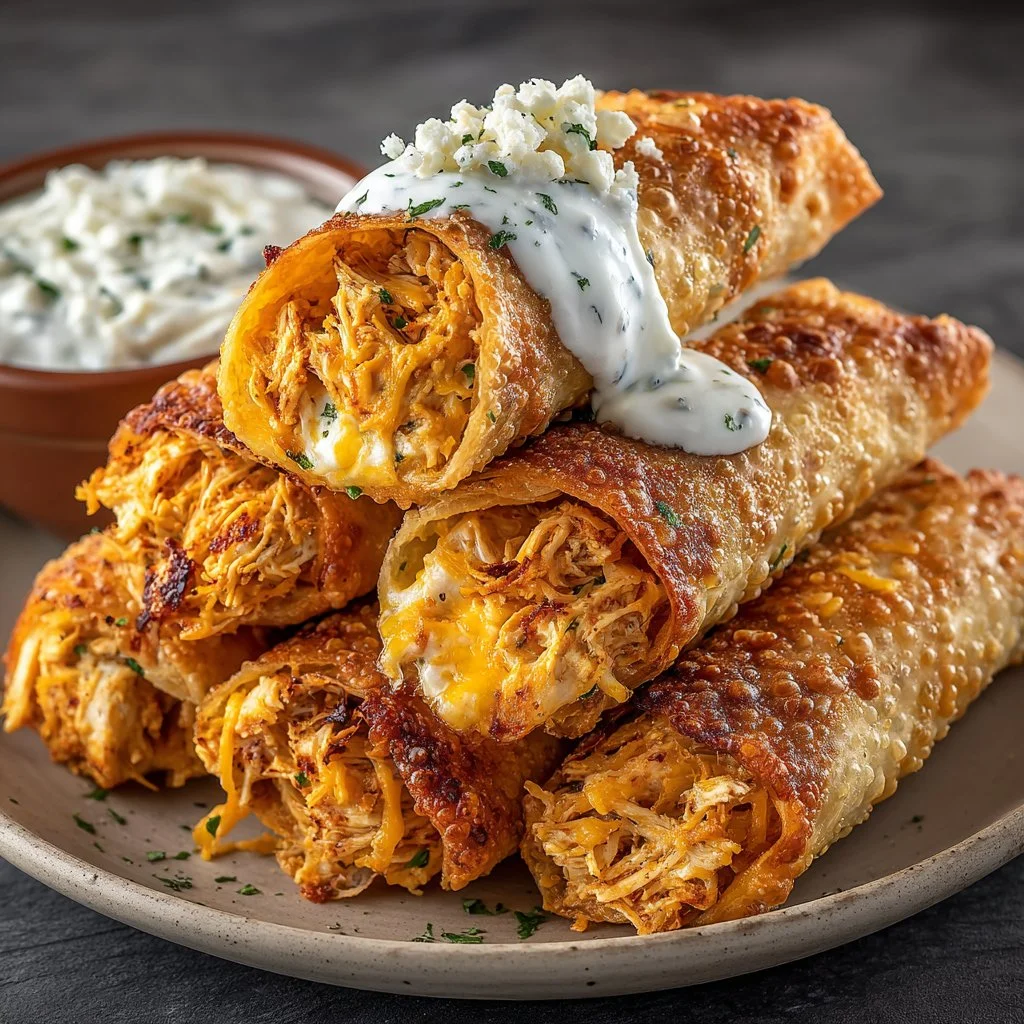 Buffalo Chicken Egg Rolls