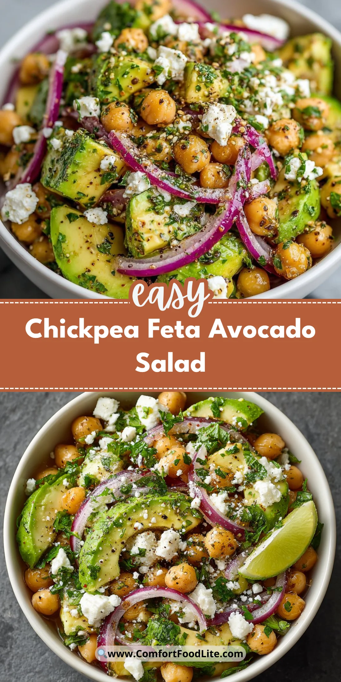 Chickpea Feta Avocado Salad