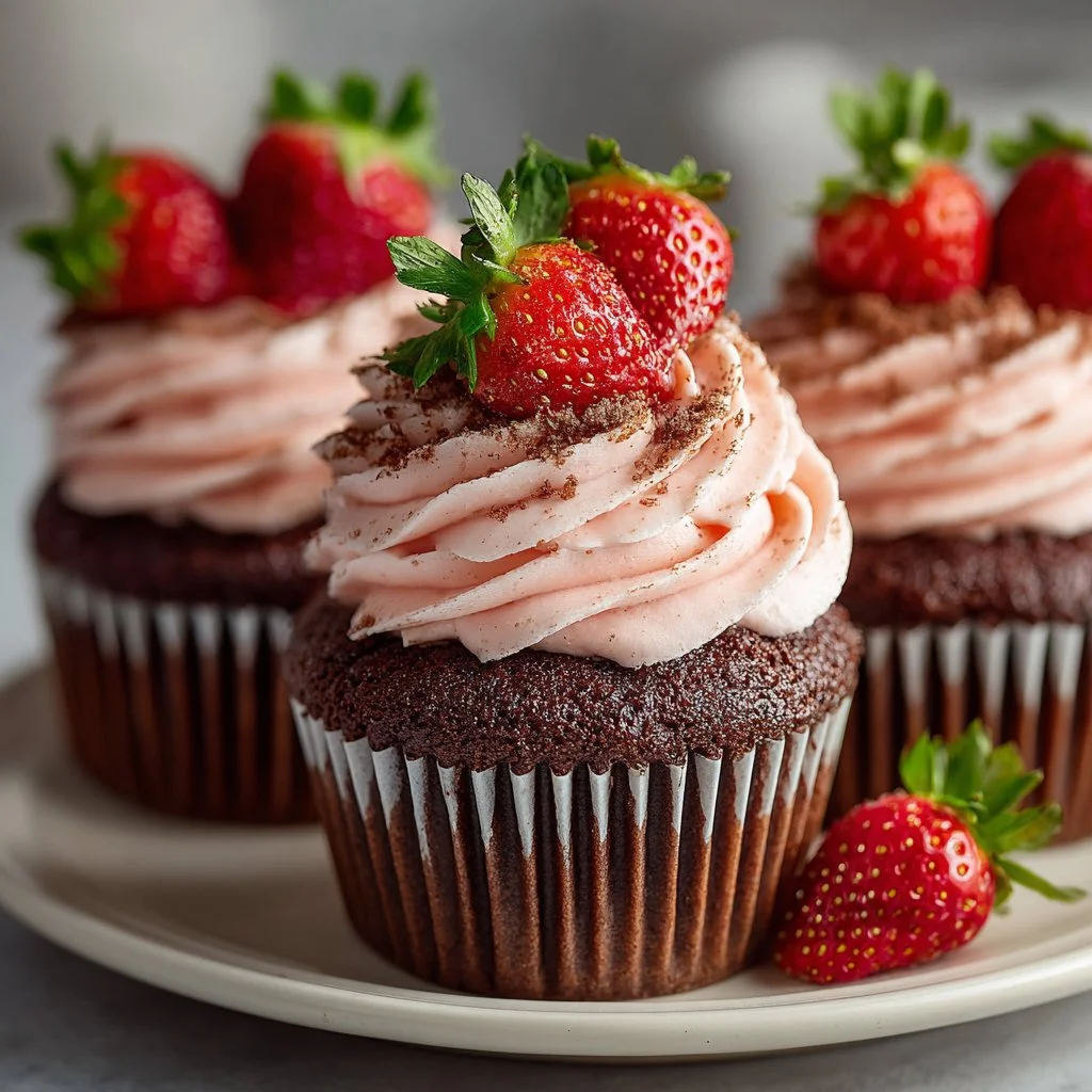 Chocolate Strawberry Cupcakes