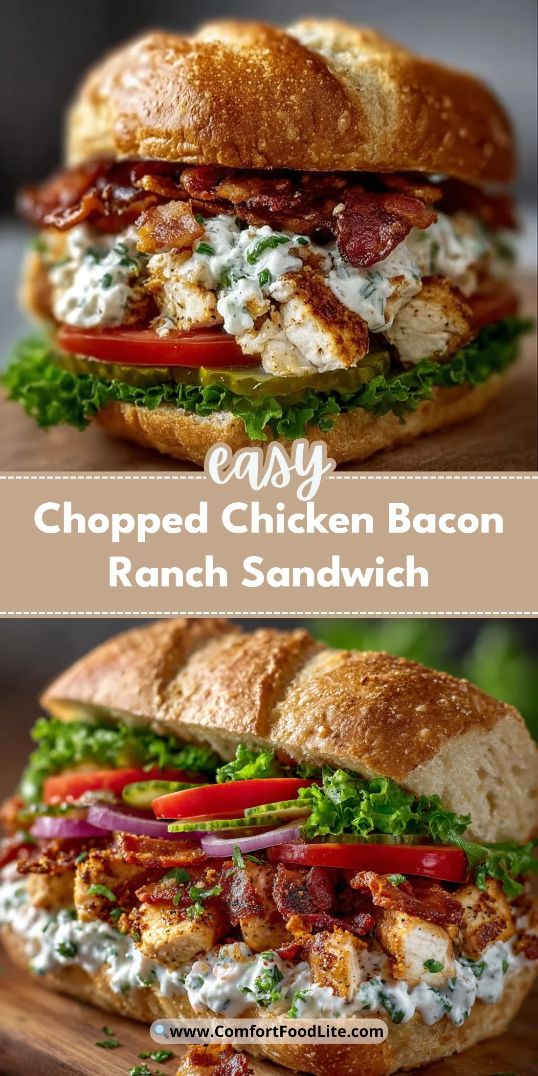 Chopped Chicken Bacon Ranch Sandwich