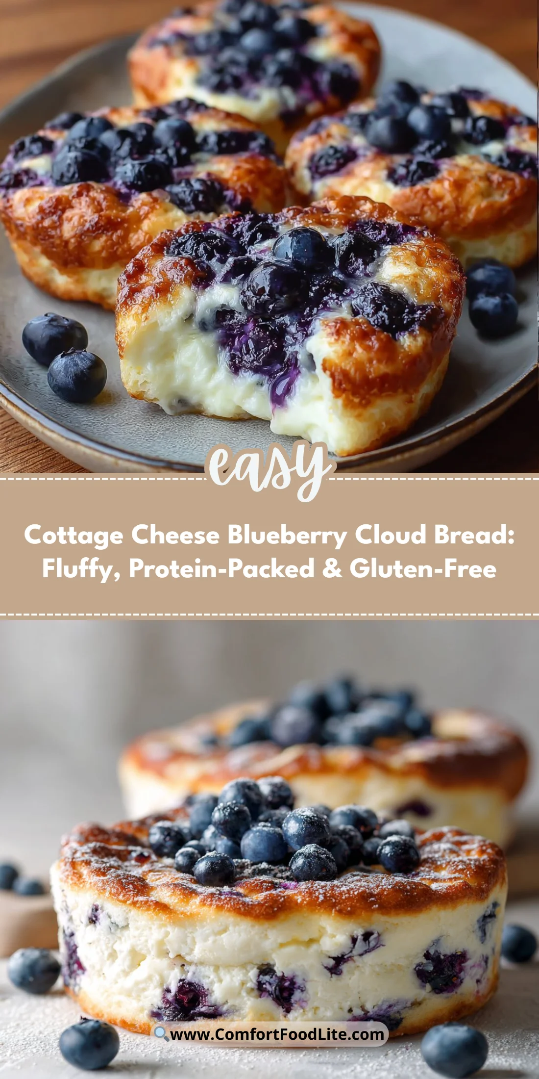 Cottage Cheese Blueberry Cloud Bread: Fluffy, Protein-Packed & Gluten-Free