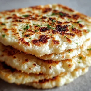 Delicious cottage cheese flatbread topped with fresh herbs and vegetables