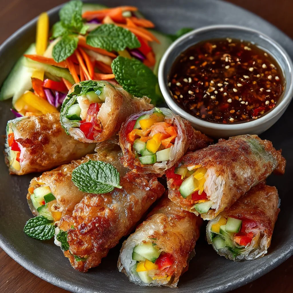 Crispy Rice Paper Spring Rolls