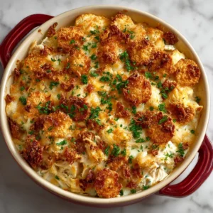 Dolly Parton’s 5-ingredient casserole recipe served in a baking dish