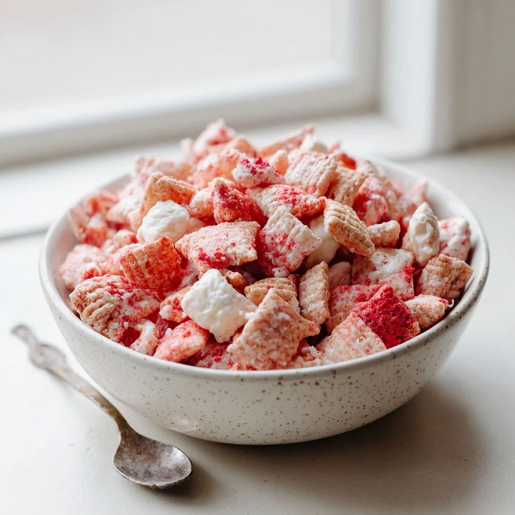 Fluffy Strawberry Shortcake Puppy Chow
