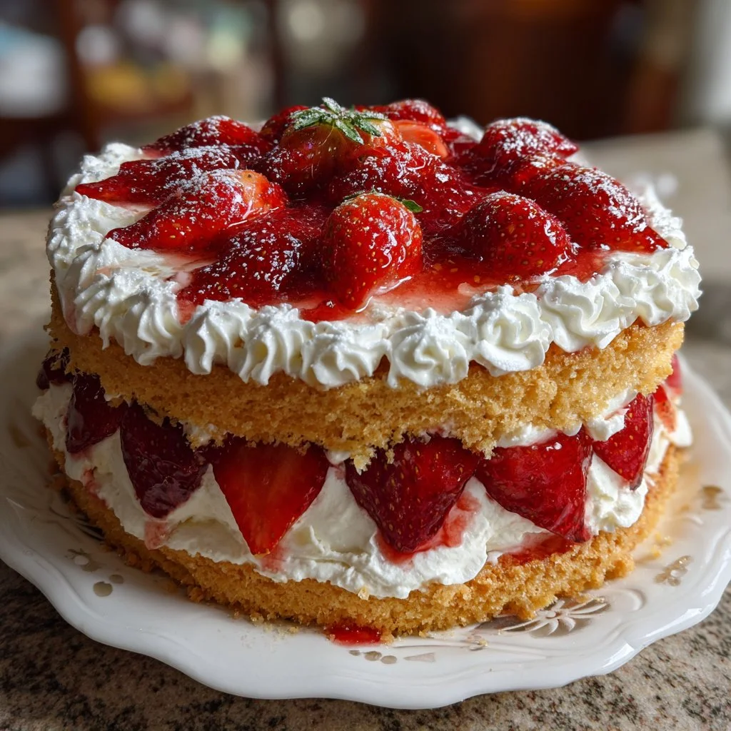French Strawberry Cake