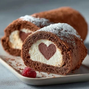 Delicious Hearts Roll Cake decorated for Valentine's Day
