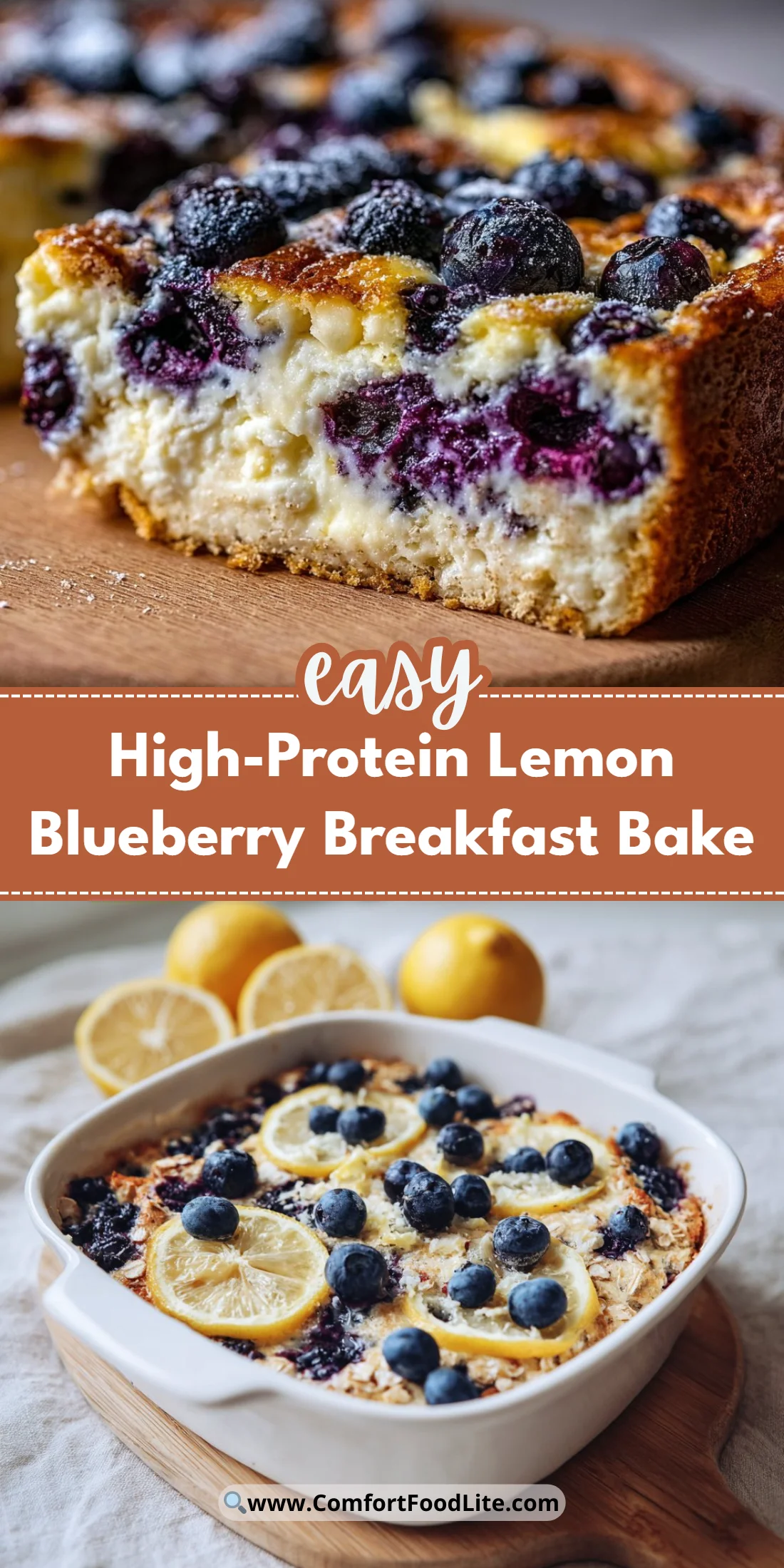 High-Protein Lemon Blueberry Breakfast Bake